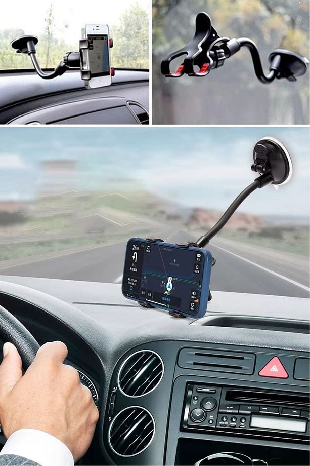 ® Akrobat Cama Sabitlenen Güçlü Vakumlu 360 Derece Dönen Tüm Modellere Uyan Oto Telefon Tutuc - 3
