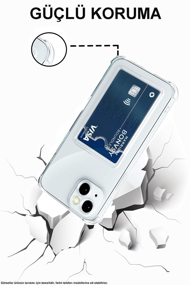 Tecno Spark 30C Kapak Kamera Korumalı Kartlıklı Darbe Emici Özellikli Şeffaf Silikon Kılıf - 4
