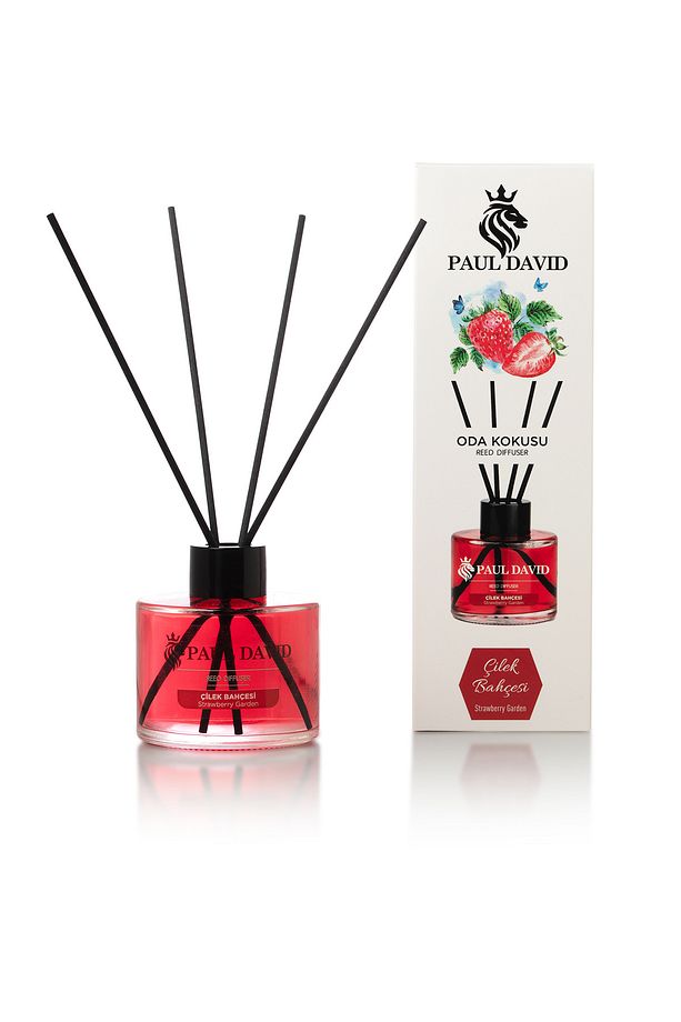 Çilek Bahçesi Yüksek Koku Yayılımlı Dekoratif Bambu Çubuklu Oda Kokusu 145 ml - 1