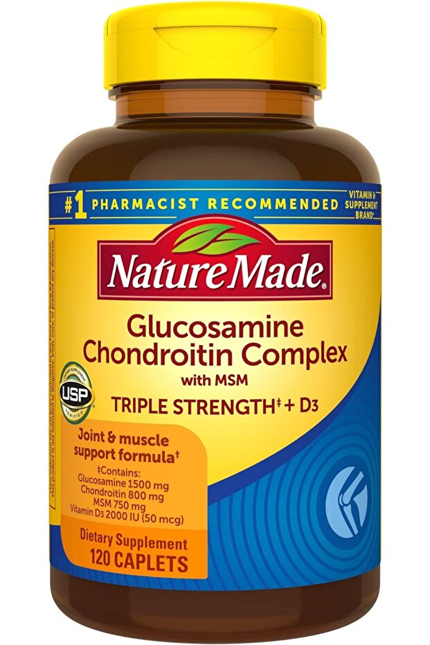 Glucosamine Chondroitin Complex with MSM Triple Strength+D3 120 Caplets - 1