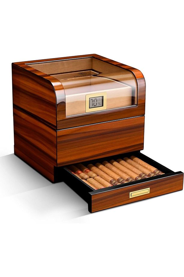 Puro Nemlendiricisi, 100 Puro İçin Sedir Ağacı Çekmeceli Humidor - 1