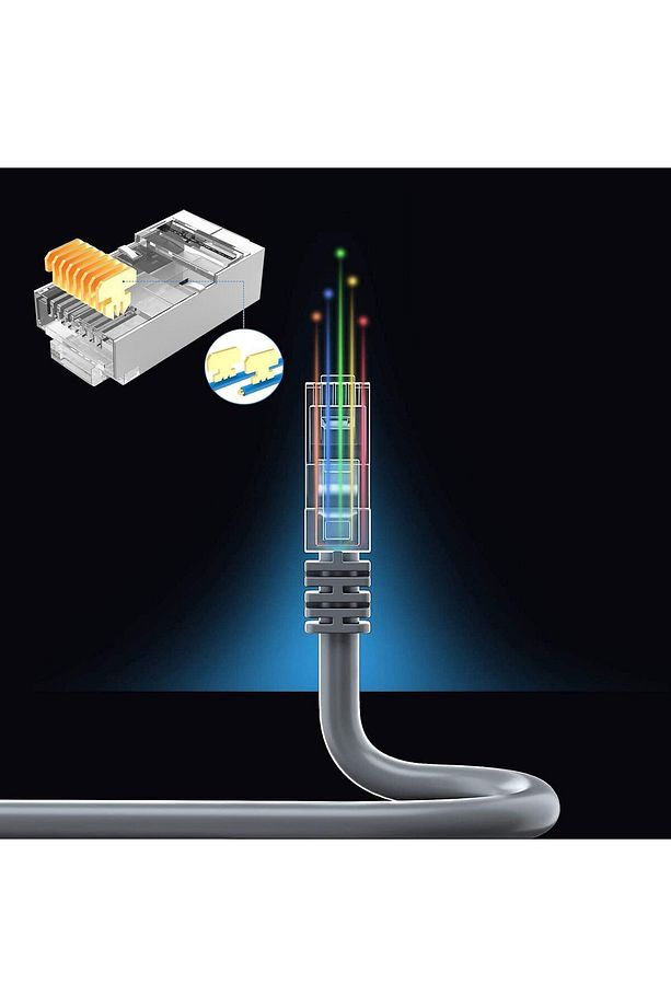 Cat5e 8p8c Rj45 Network Internet Ethernet Bilgisayar Kablosu Modem Lan Rj45 Patch Kablo ( 20 Metre ) - 8