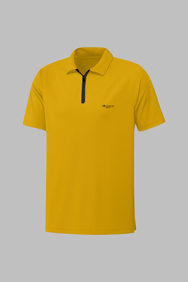 Plus Size Men's Yellow Pro Straight Short Sleeve Comfortable Polo Neck T-Shirt 4Xl-10Xl