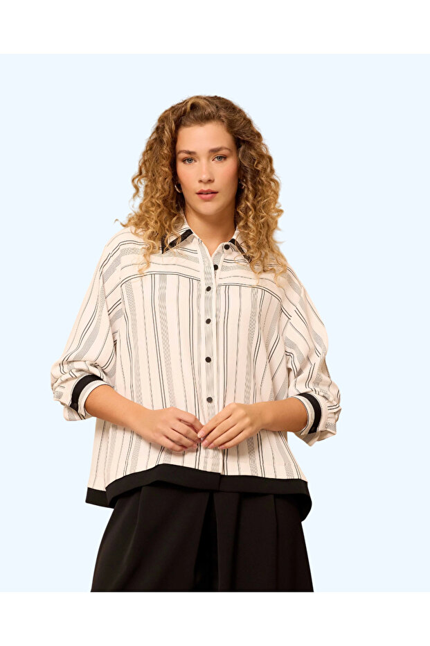 ÇİZGİLİ DÜĞMELİ GÖMLEK - 3