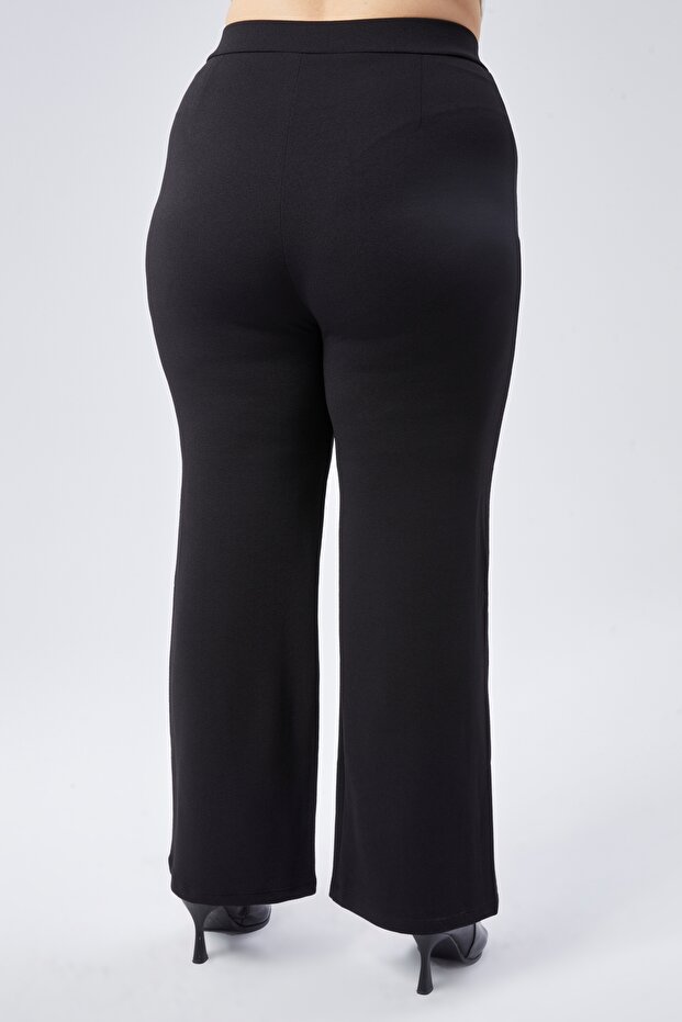 magas derekú bő lábcipzáras molett női nadrág - 5