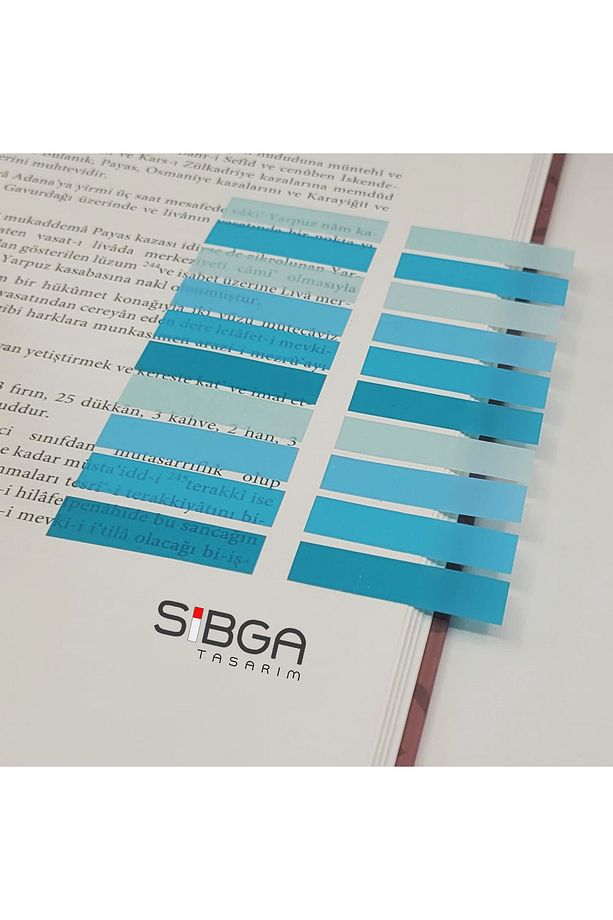 Şeffaf Mavi tonlar Postit Post-it Post it. Kitap Ayracı Ayraç Postit Sticker Not Kağıdı 200 Yaprak - 6