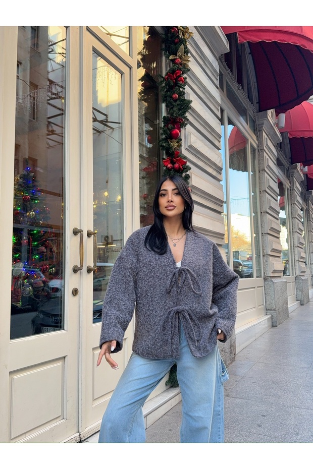 Çift Bağcıklı Kırçıllı Ceket - 4