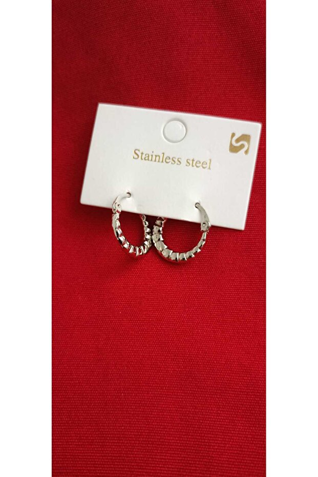 1St Class Non-Tarnishing Steel Hoop Earrings Silver