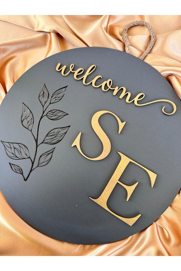 Welcome Kişiye Özel Harfli Ahşap Kapı Süsü, Kapı Çelengi, Isimli Kapı Ve Duvar Süsü - Kapı Dekoru - 1