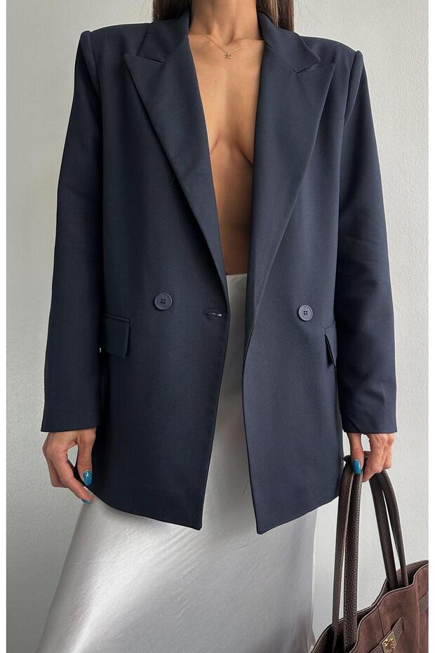 Oversize Daddy Premium Astarlı Blazer Ceket - 2