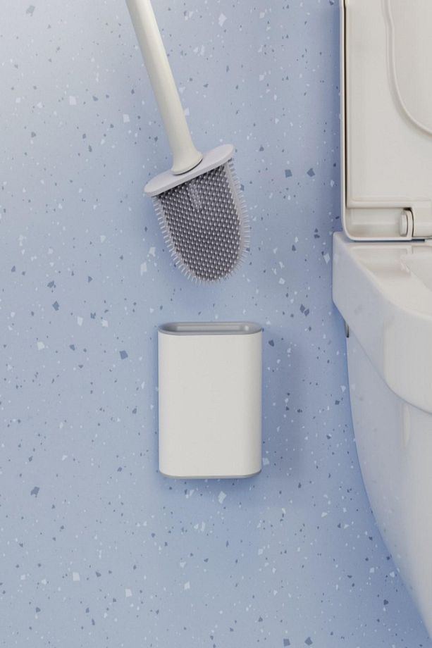 Silikon Tuvalet Fırçası | Bükülebilir Pratik Silikon Wc Klozet Fırçası Banyo Seti - 4