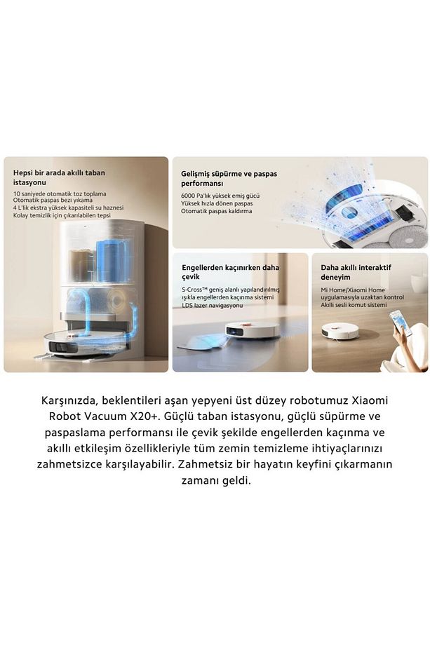 İstasyonlu Robot Süpürge 6000pa Sesli Kontrol Robot Vacuum-hepsi Bir Arada Otomatik Robot Süpürge - 5