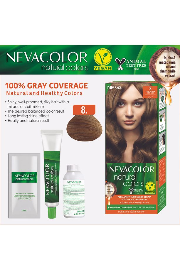 Natural 8. Açık Sarı Saç Boyası - 2