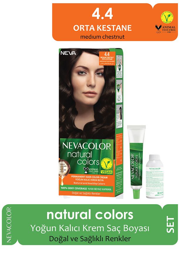 Natural Saç Boyası Seti 4.4 Orta Kestane - 1