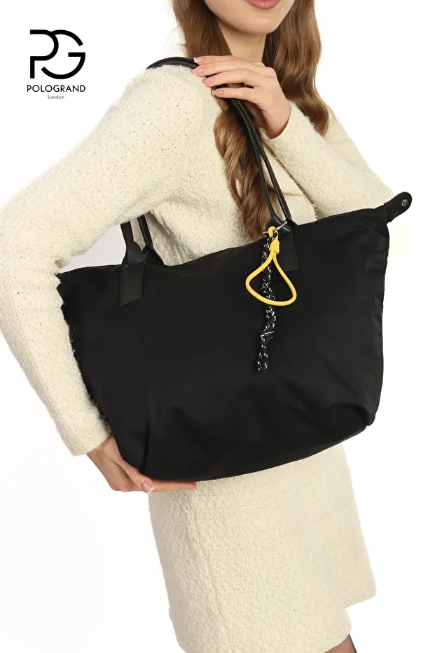 Orijinal Geniş Hacimli Su Geçirmez Paraşüt Kumaş Shopper Yeni Sezon Büyük Boy Omuz ve Kol Çantası - 4