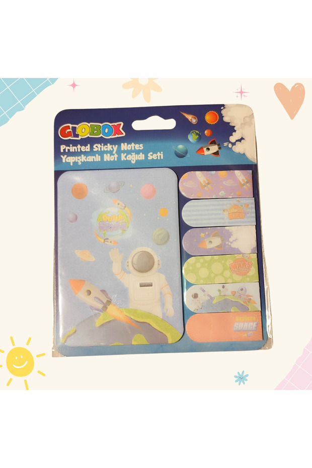 Çocuklar İçin Post-it (Yapışkanlı Kağıt)  Set Uzay Temalı (20 Tane Büyük, 20 x 6 Tane Küçük) - 2