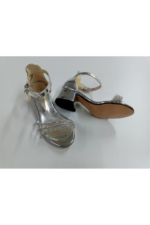 New Season - Stoned 3-Band Open Back Heeled Girl's Evening Dress Shoes