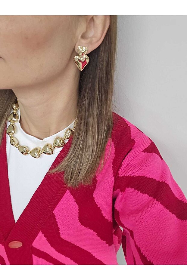 ÇELİK BUBBLE KALP KOLYE - 2