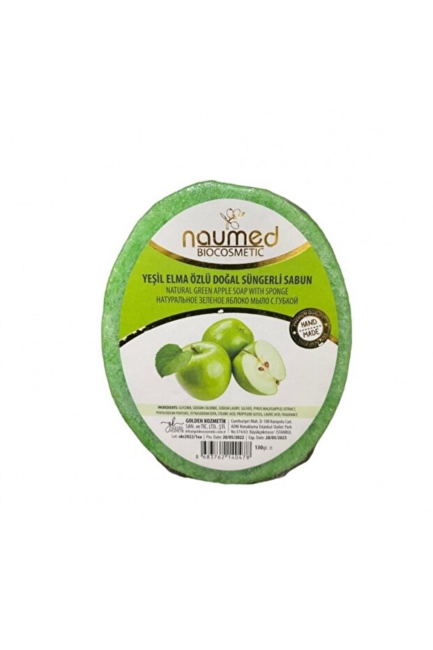Natural Sponge Soap with Green Apple Extract to Help Prevent Ingrown Hair 130Gr