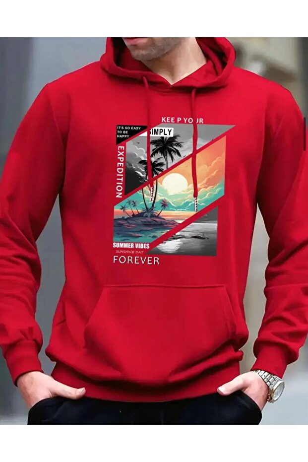 سويت شيرت بغطاء للرأس مزين بخيطين من Forever