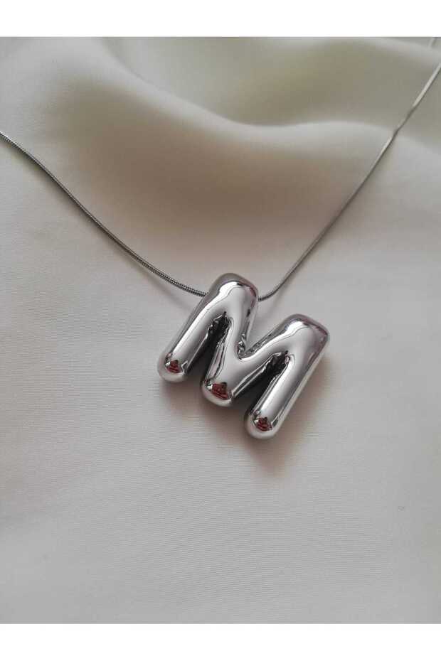 New Balloon Letter Necklace with Silver Steel Chain
