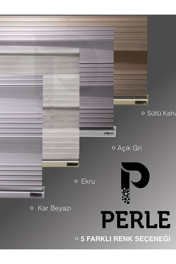 Pliseli Ekru Renk Zebra Perde Yüksek Kalite Alüminyum Kasa - 8
