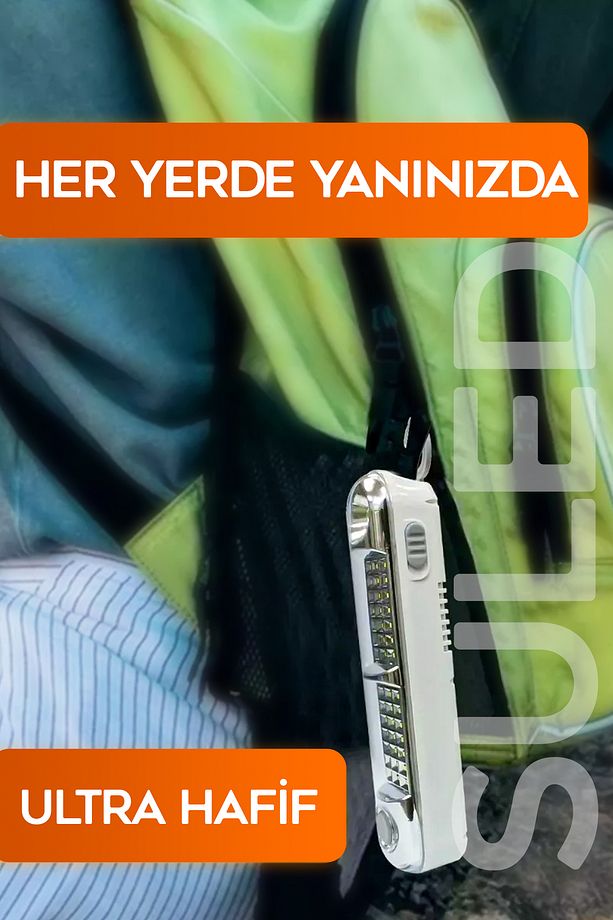 Acil Durum Led & Kamp Lambası Güneş Şarjlı Işıldak 2 Kademeli Aydınlatma Tamir Ev Kamp El Feneri - 3