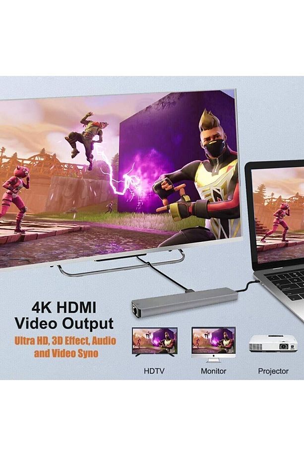Fc-10 8ın1 Type-c™ To 4k Hdmı 1080p 2*type-c 2*usb 3.0 Ethernet Lan 2*sd Adaptör - 3