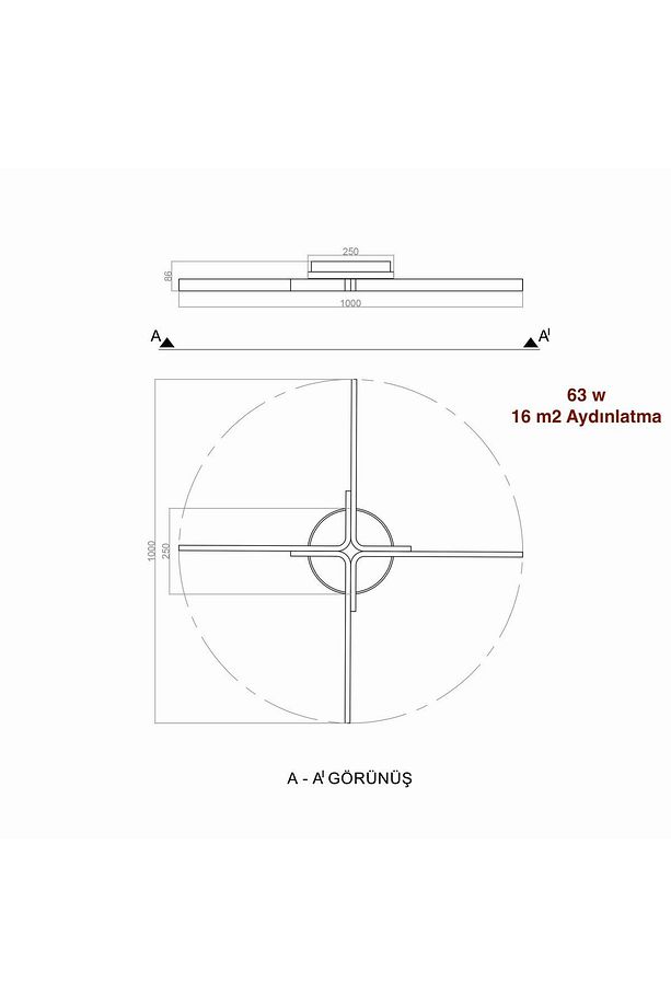 Tavan Led Avize Clessidra 100cm Plafonyer - 2