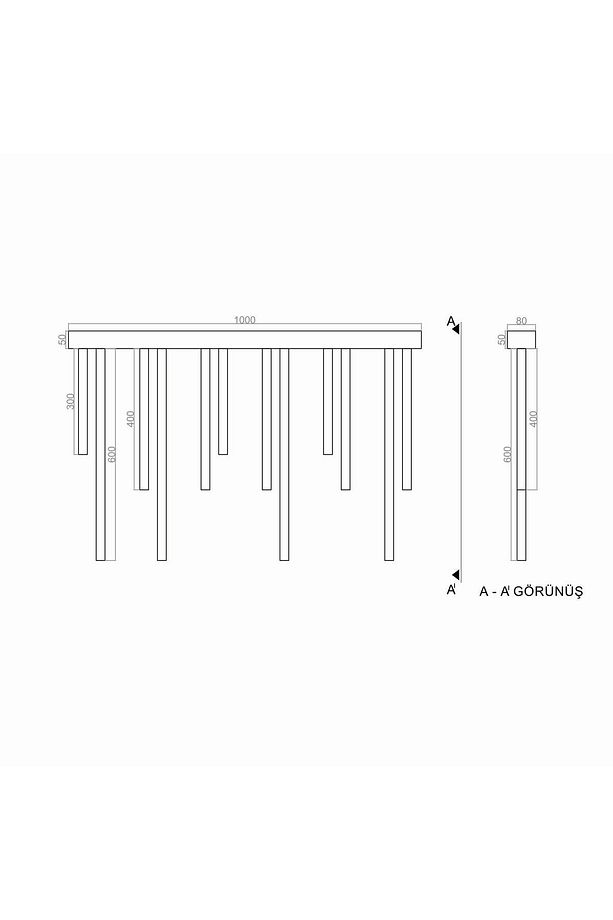 Pipe Plafonyer Ø2.5cm 12 Adet 30 40 60cm Boylarında Tasarım Led Avize - 5