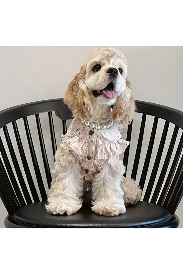 Pearl Beaded Dog's Necklace, Pearl Strap