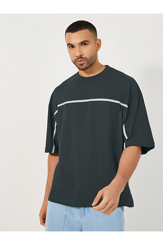 Front Tape Jersey Boxy T-Shirt
