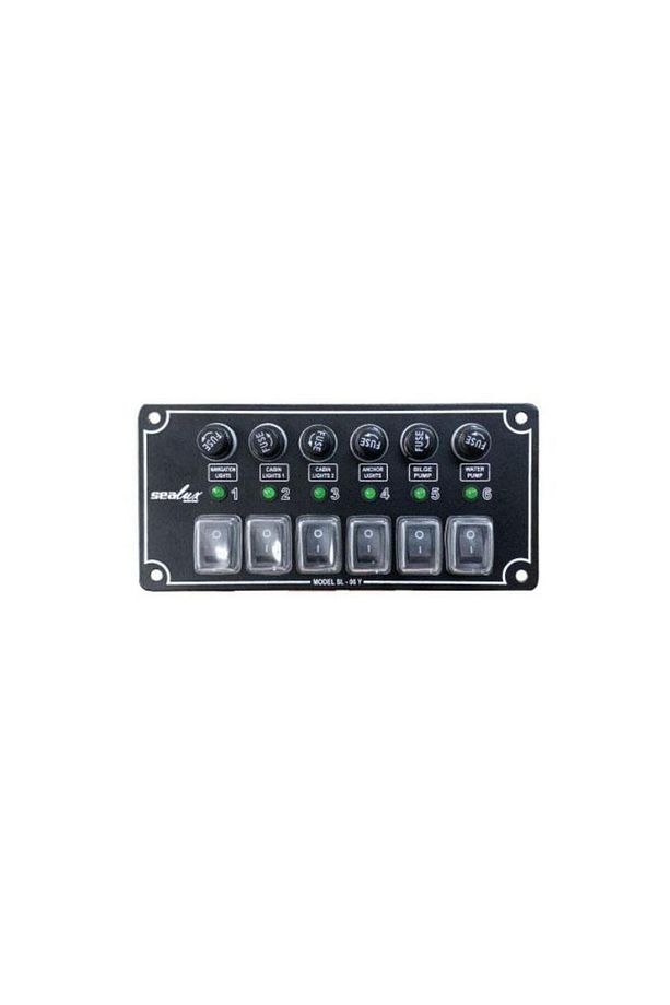 6 ANAHTARLI İZOLELİ YATAY SWITCH PANEL / TEKNE ve KARAVAN SİGORTA PANELİ / ELEKTRİK KUMANDA PANELİ - 1