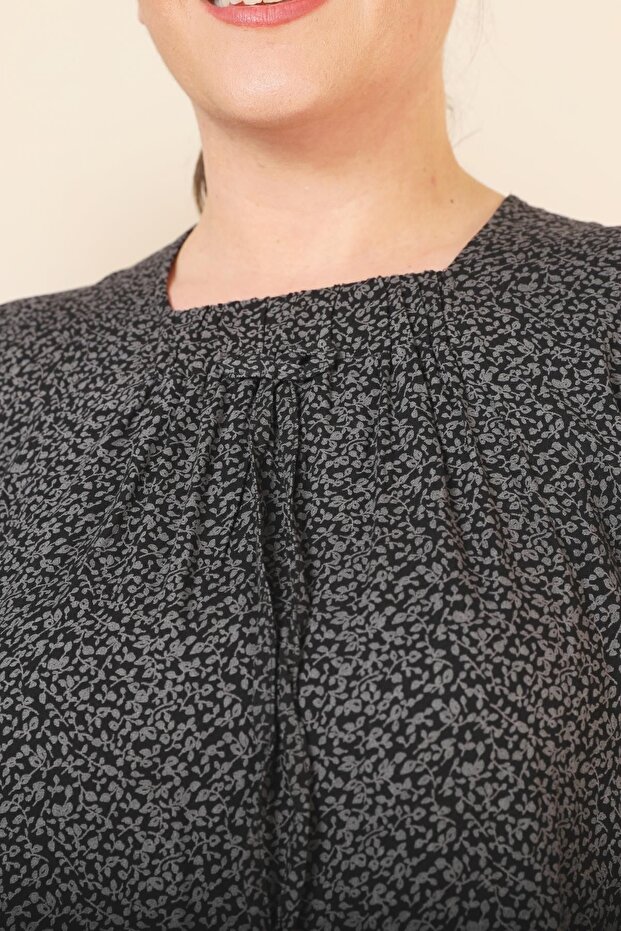 Rochie lungă de damă, cu model crocant, mărime mare - 3