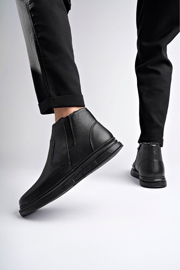 Hakiki Deri Erkek Siyah Deri Bot MRD7-0601 - 3