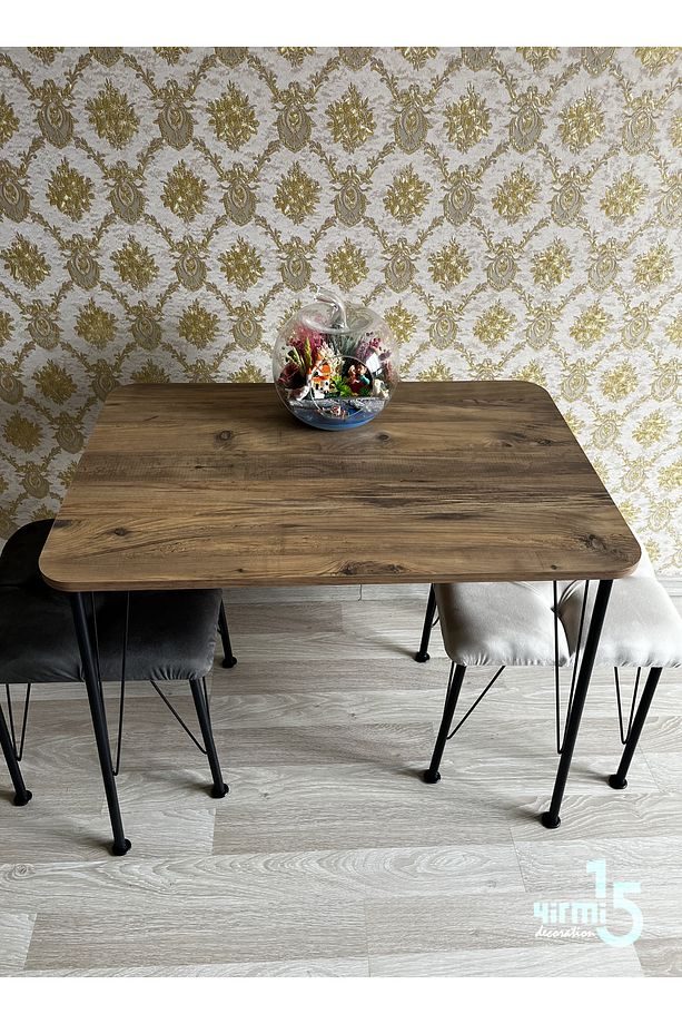 Siyah Metal Ayaklı 60x90 Cm Eclipse (TEK MASA) Mutfak Masası Balkon Masası Çalışma Masası - 3