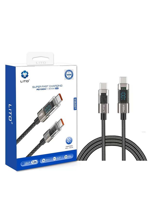 100W LED Göstergeli Type C-Type C Hızlı Şarj-LD09 - 1