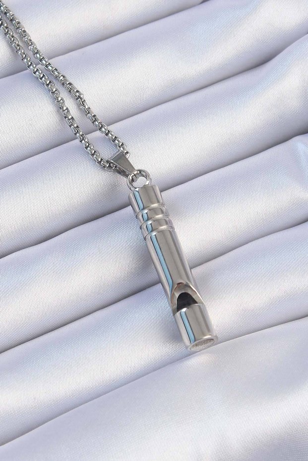 Emergency Whistle 316L Steel Non-Tarnishing High Decibel Necklace Unisex Tj-Ebk1200