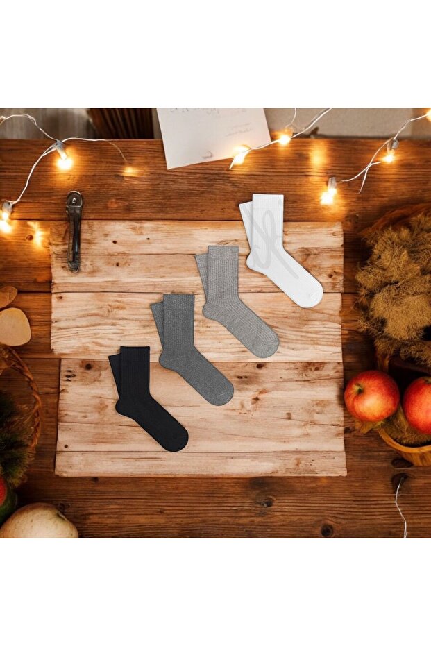 - 4'lü Fitilli Basic Pamuklu Soket Çorap - 2