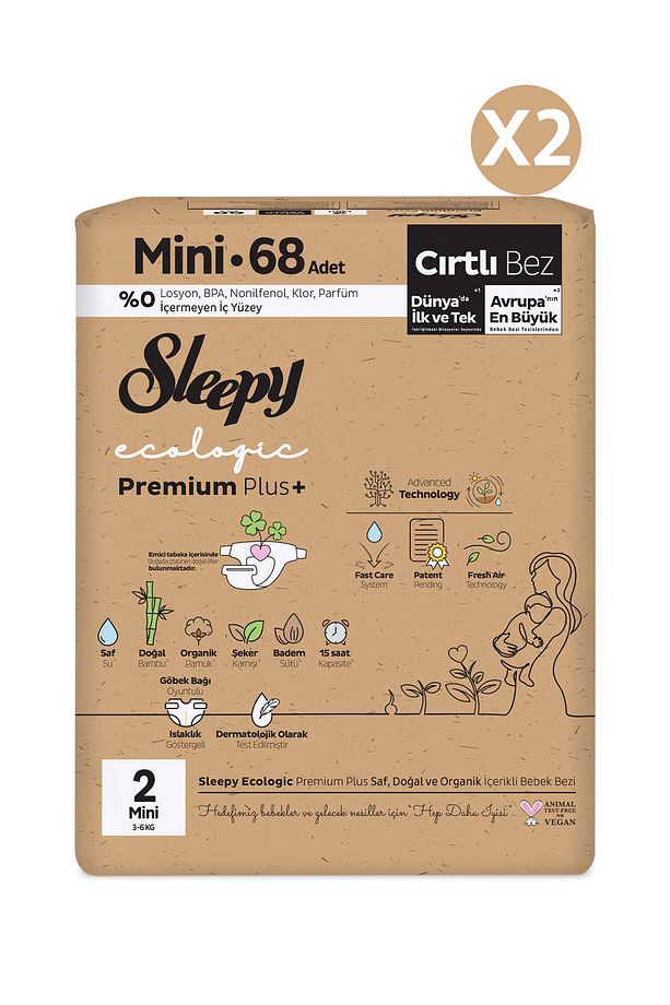 Ecologic Premium Plus Süper Paket Bebek Bezi 2 Numara Mini 136 Adet - 3