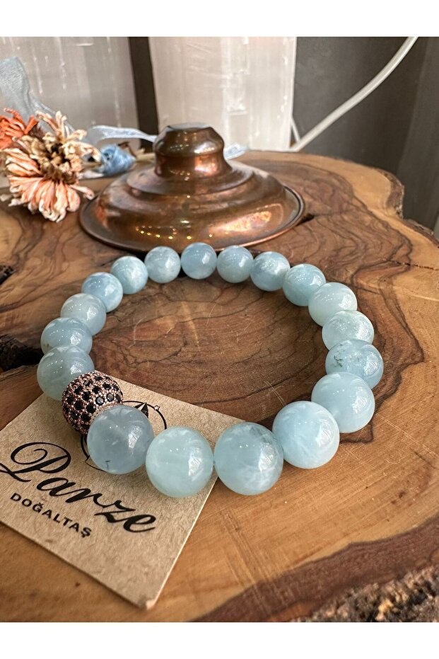 Akuamarin Natural Stone Bracelet 10 mm