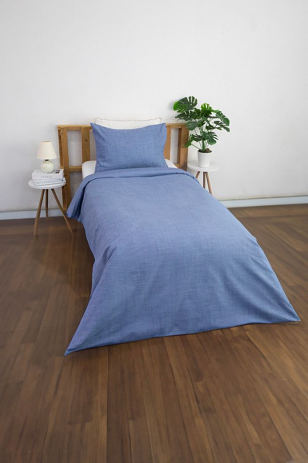 Vega Pamuklu Ranforce Tek Kişilik Nevresim Seti - Indigo - 5