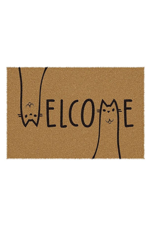 Paspas Kedi Welcome Desenli Kapı Önü Paspası 40 x 60 cm - 4