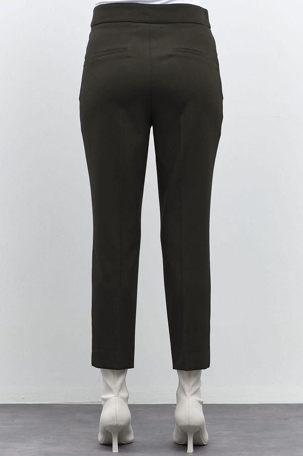 Yüksek Bel Basıc Pantolon - Haki - 8