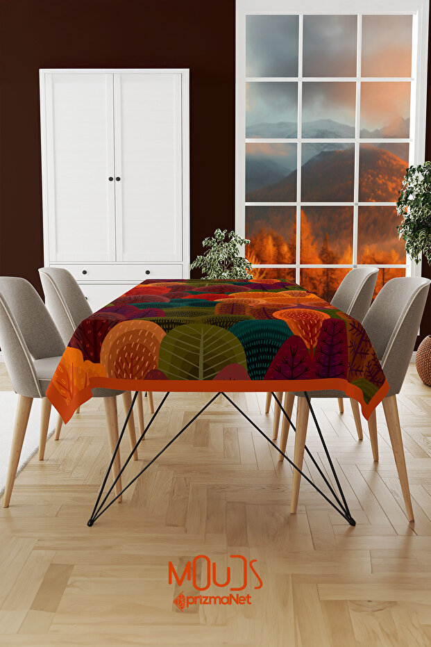 مفرش طاولة منقوش من جلد الغزال - بدون رباط، مربع ومستطيل - 2