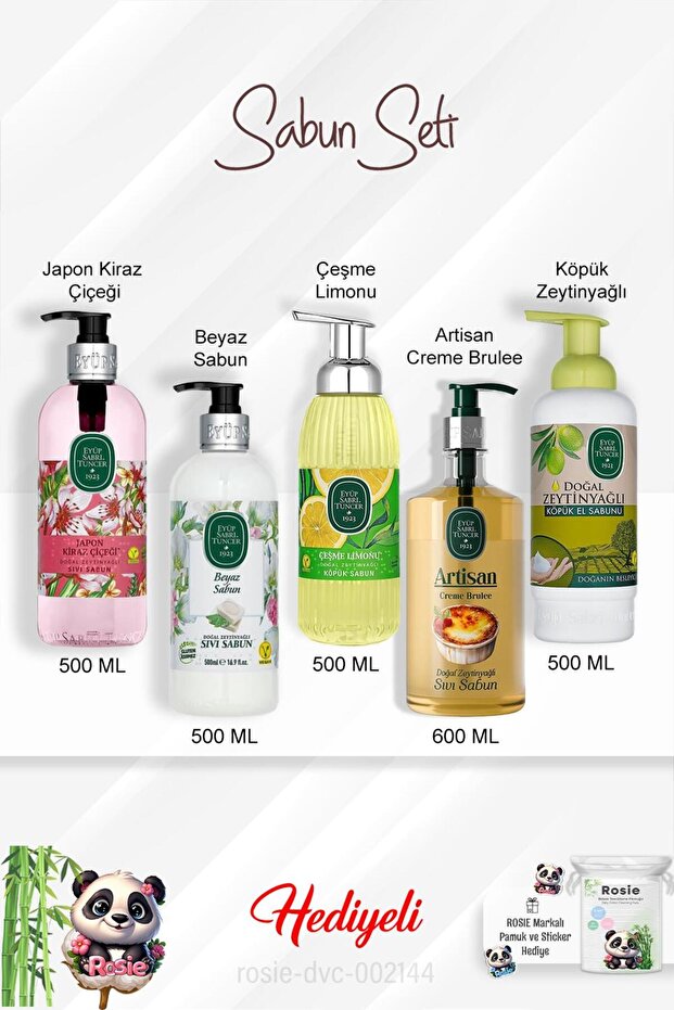 Soap Package: Lemon, Artisan Creme Brulee, White Soap, Olive Oil, Japanese Cherry Blossom, and Rose.