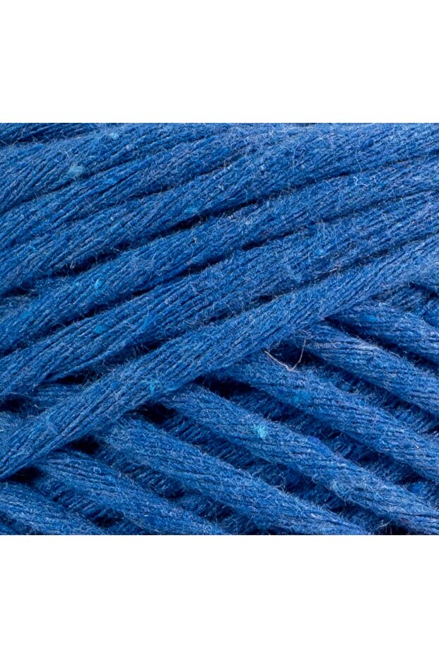 Taranan Makrome Ipi 4mm (75MT) Taranabilir Pamuk Makrome Ipi Makrame Ipi (SAKS MAVİ) - 3