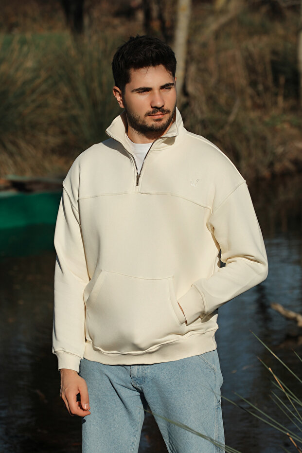 Solano Perla Oversize Kanguru Cep Sweatshirt - 3