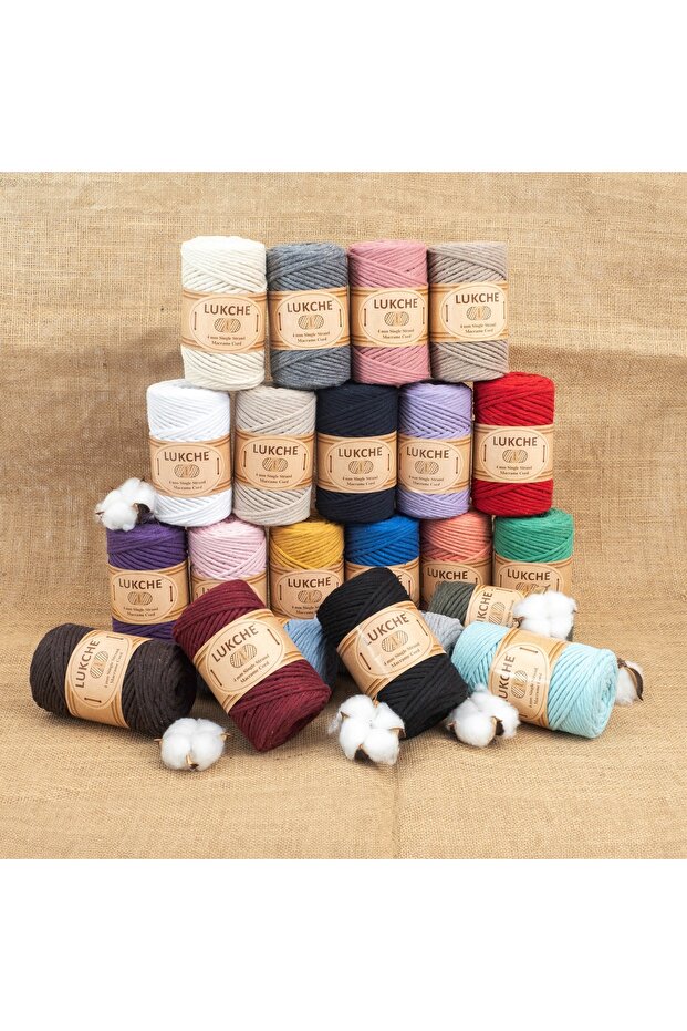 Taranan Makrome Ipi 4mm (75MT) Taranabilir Pamuk Makrome Ipi Makrame Ipi (SAKS MAVİ) - 5