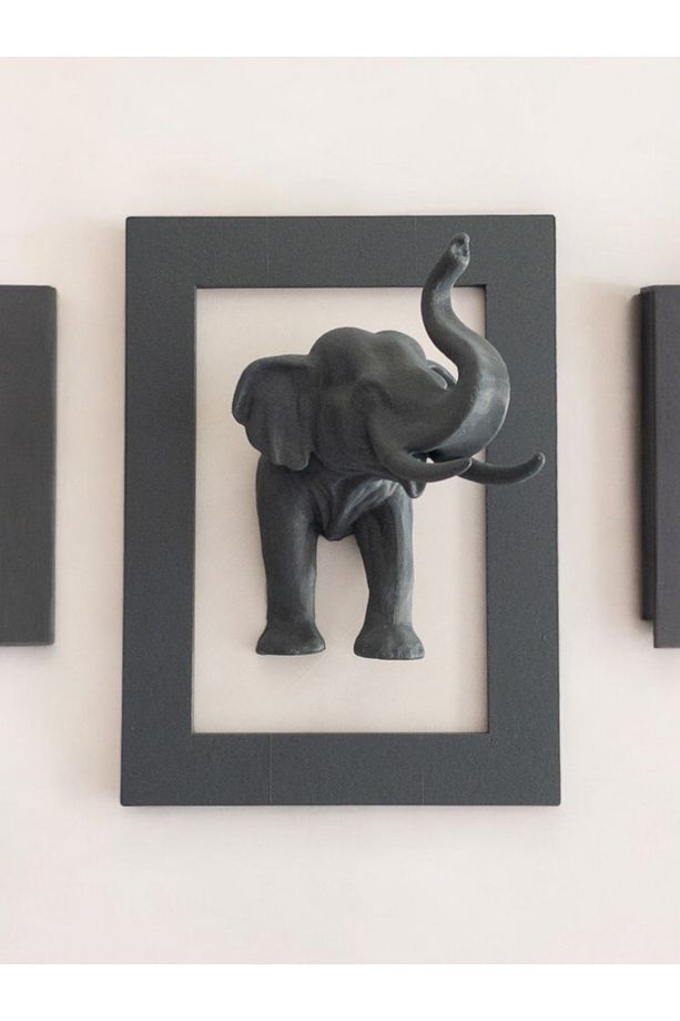 Zarif Fil Figürlü 3d Çerçeve - Şık Masaüstü Ve Duvar Dekoru 15cm - 4